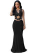 Black Nude Mesh Accent Maxi Dress
